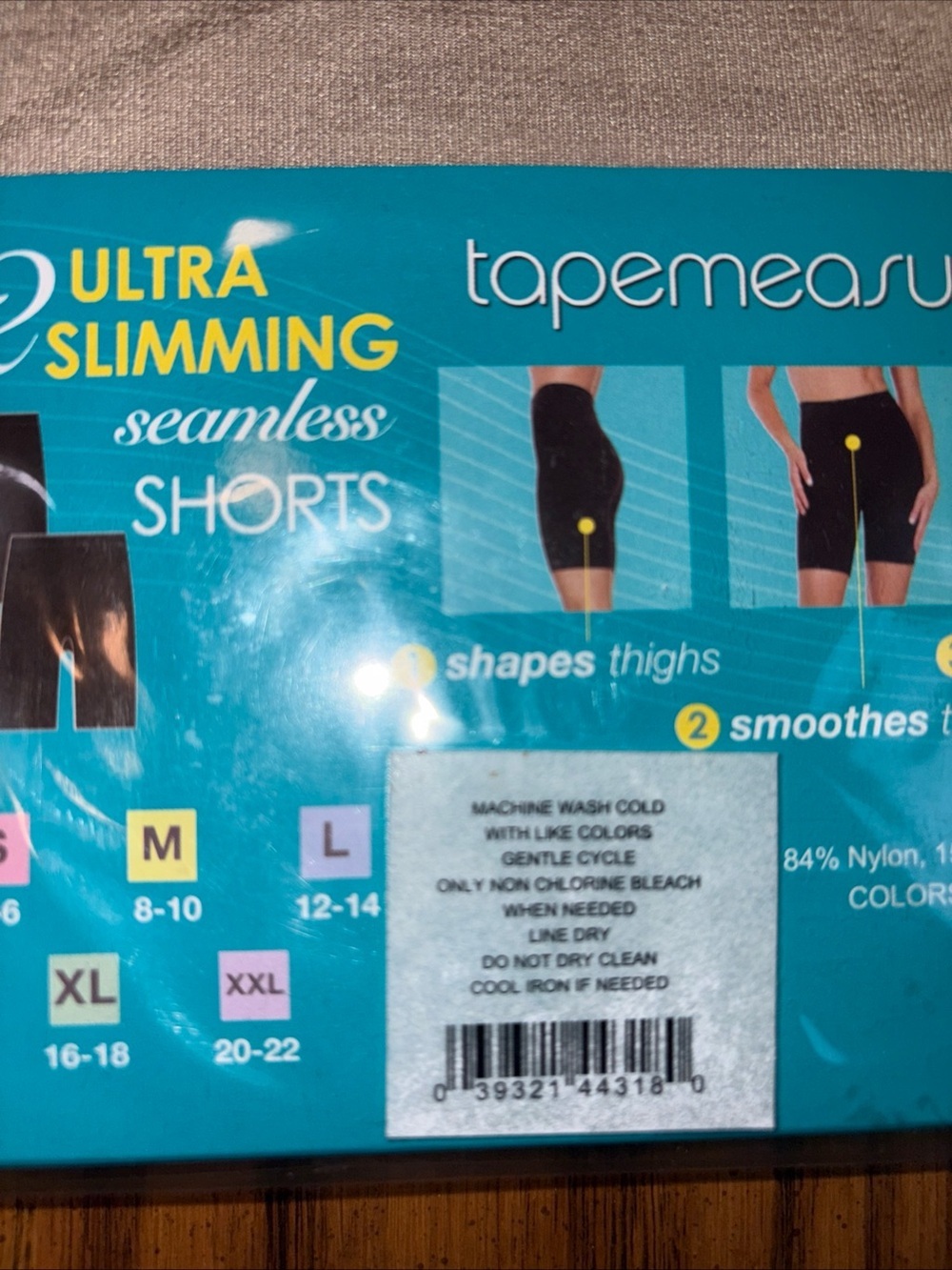 Tapemeasure Tummy Control Seamless Shorts Pk of 2 in Black & Buff Women's XXL N - Picture 4 of 10